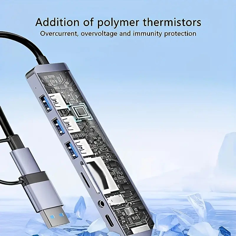 8-in-1 Multi-function USB Expander Dock, USB PC Hub