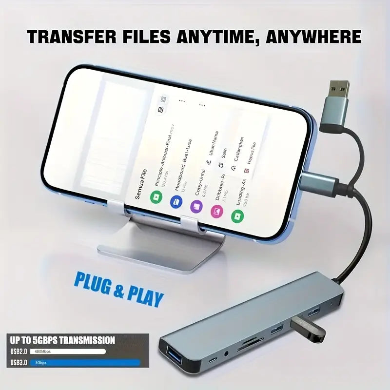 8-in-1 Multi-function USB Expander Dock, USB PC Hub